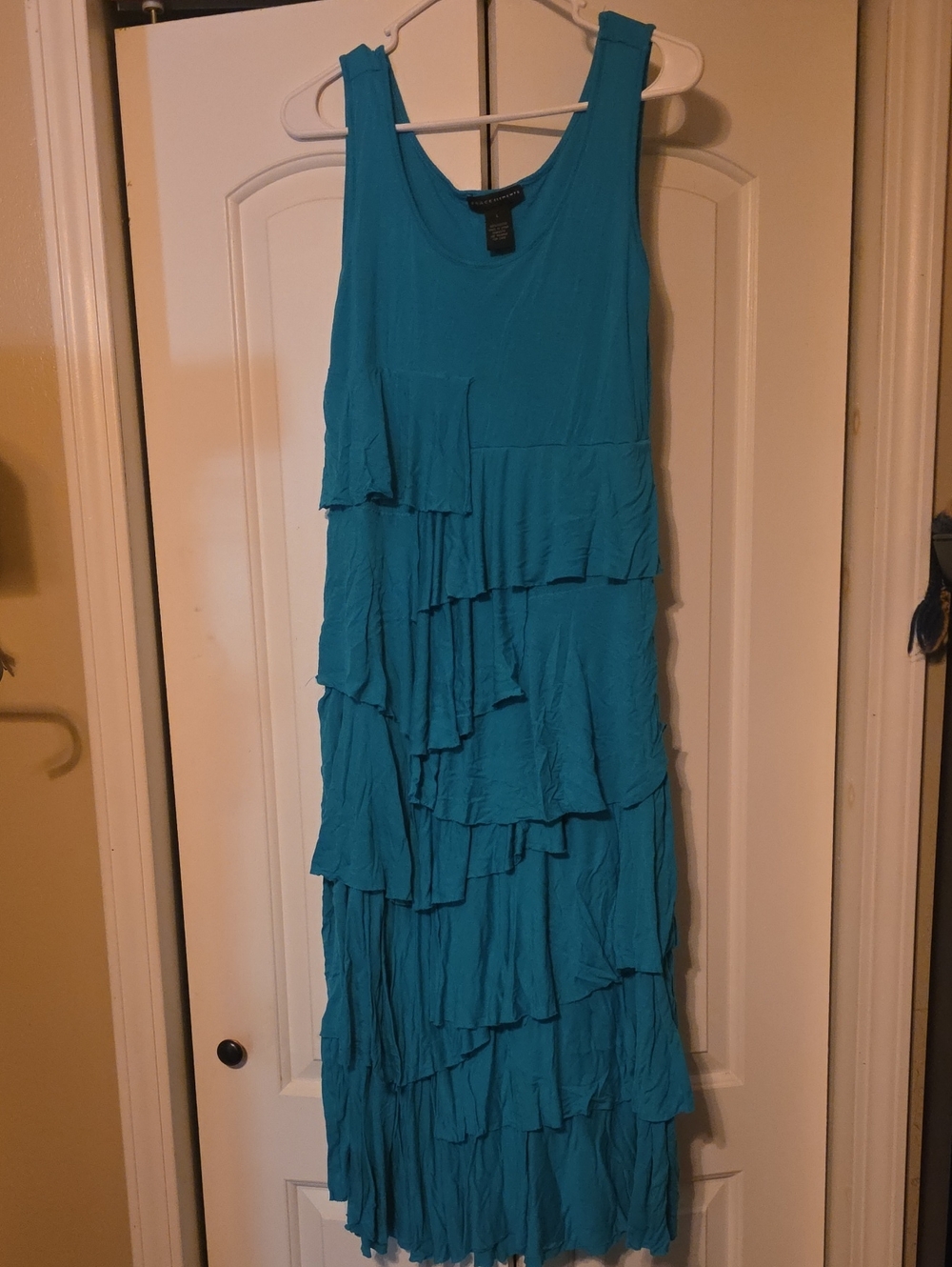 Grace Elements Teal Tiered Ruffle Maxi Dress
